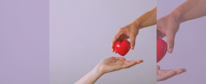 An image of a hand extended outward to receive a heart from another hand representing the theme of this blog which is egg donation disqualifiers.