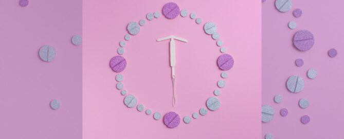 An image of an IUD laying within a circle of other types of birth control representing Can you be an egg donor with an IUD.